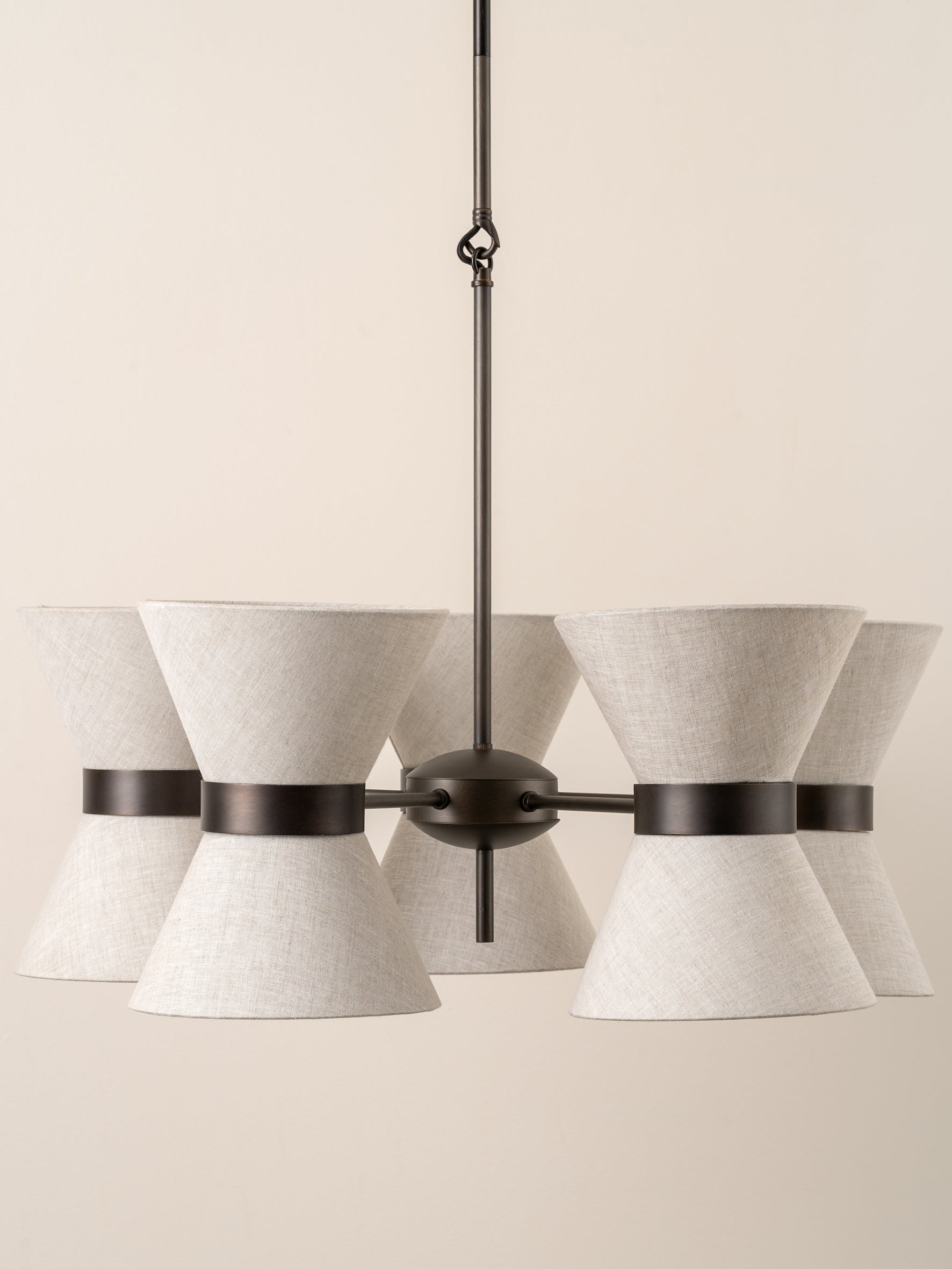 Renwick - 5 light linen and bronze pendant | Ceiling Light | Lights & Lamps Inc | Modern Affordable Designer Lighting | USA