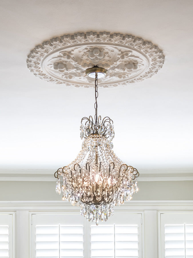 Lina - 4 light antique brass crystal glass chandelier | Ceiling Light | Lights & Lamps Inc | Modern Affordable Designer Lighting | USA