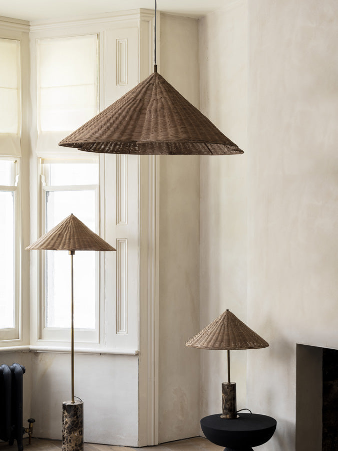 Ardini - 1 light rattan and brown marble table lamp | Table Lamp | Lights & Lamps Inc | Modern Affordable Designer Lighting | USA