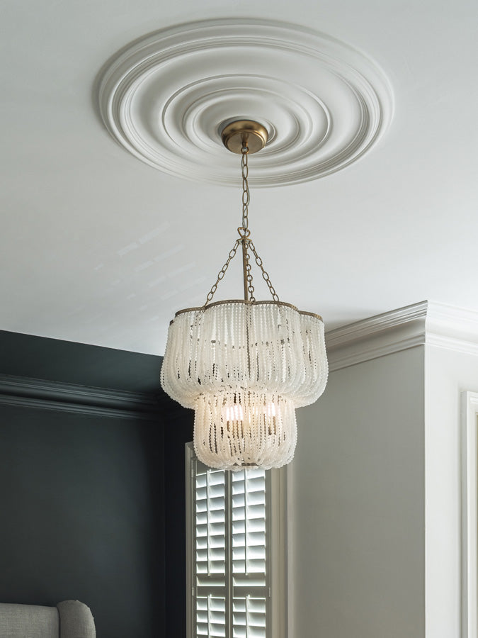 Pello - 4 light white scalloped chandelier | Ceiling Light | Lights & Lamps Inc | Modern Affordable Designer Lighting | USA