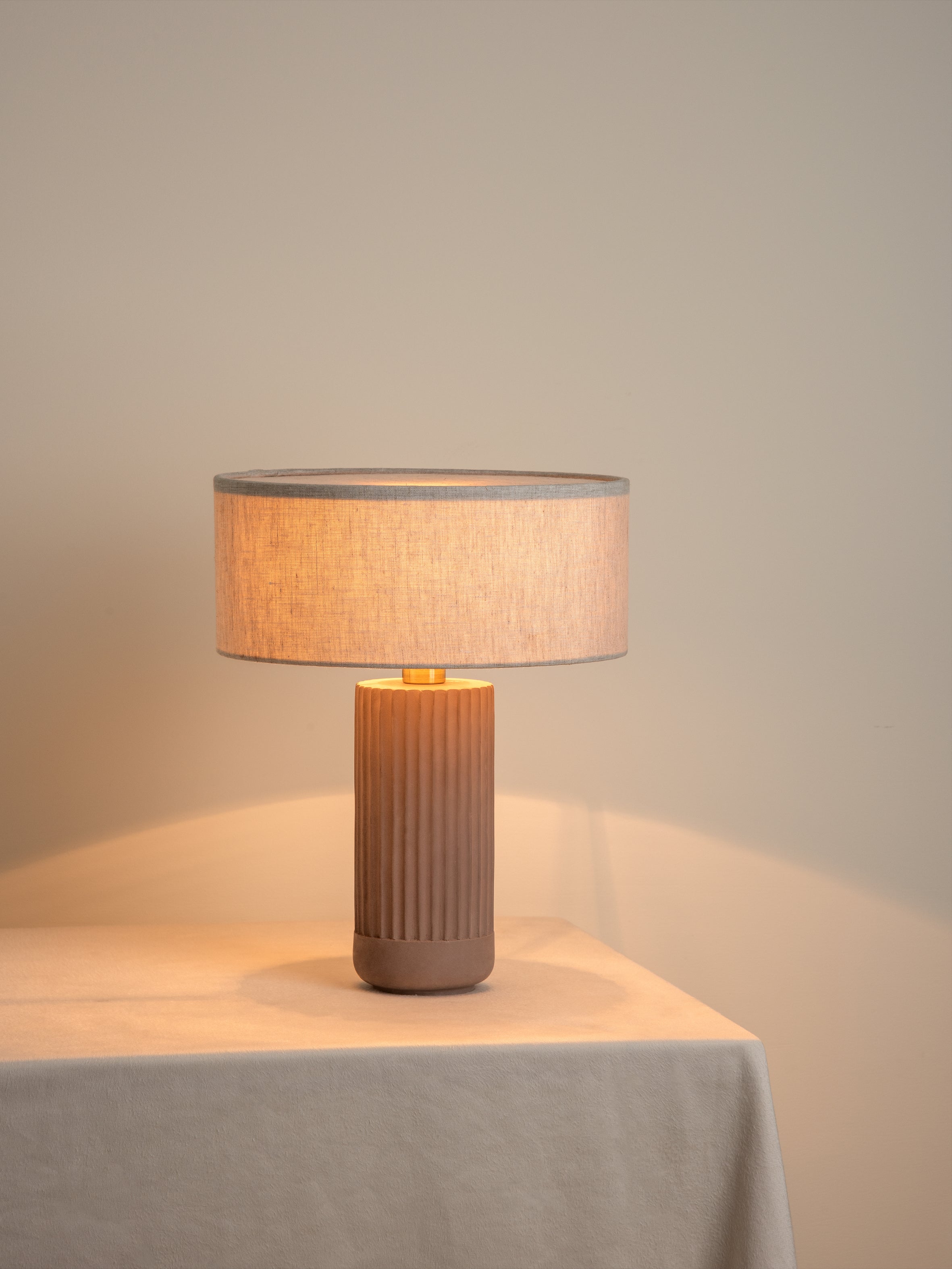 Avero - taupe ribbed concrete table lamp | Table Lamp | Lights & Lamps Inc | Modern Affordable Designer Lighting | USA