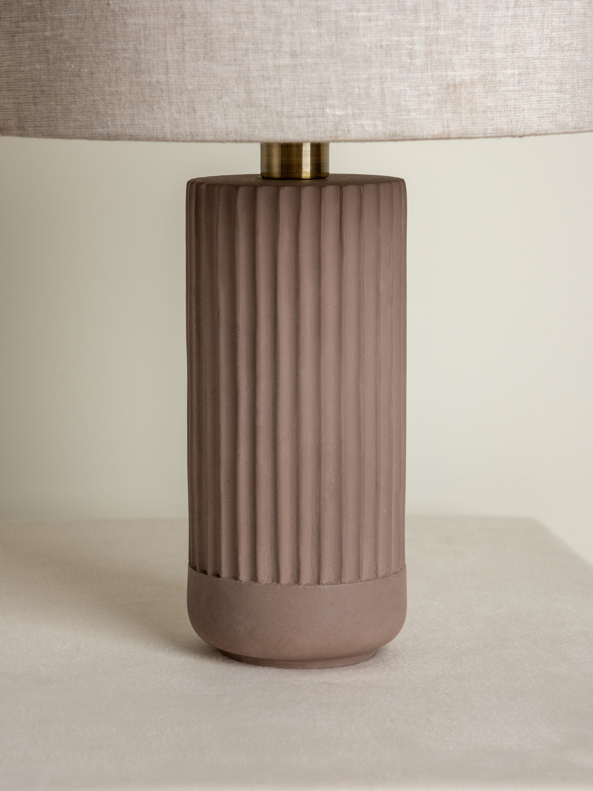 Avero - taupe ribbed concrete table lamp | Table Lamp | Lights & Lamps Inc | Modern Affordable Designer Lighting | USA
