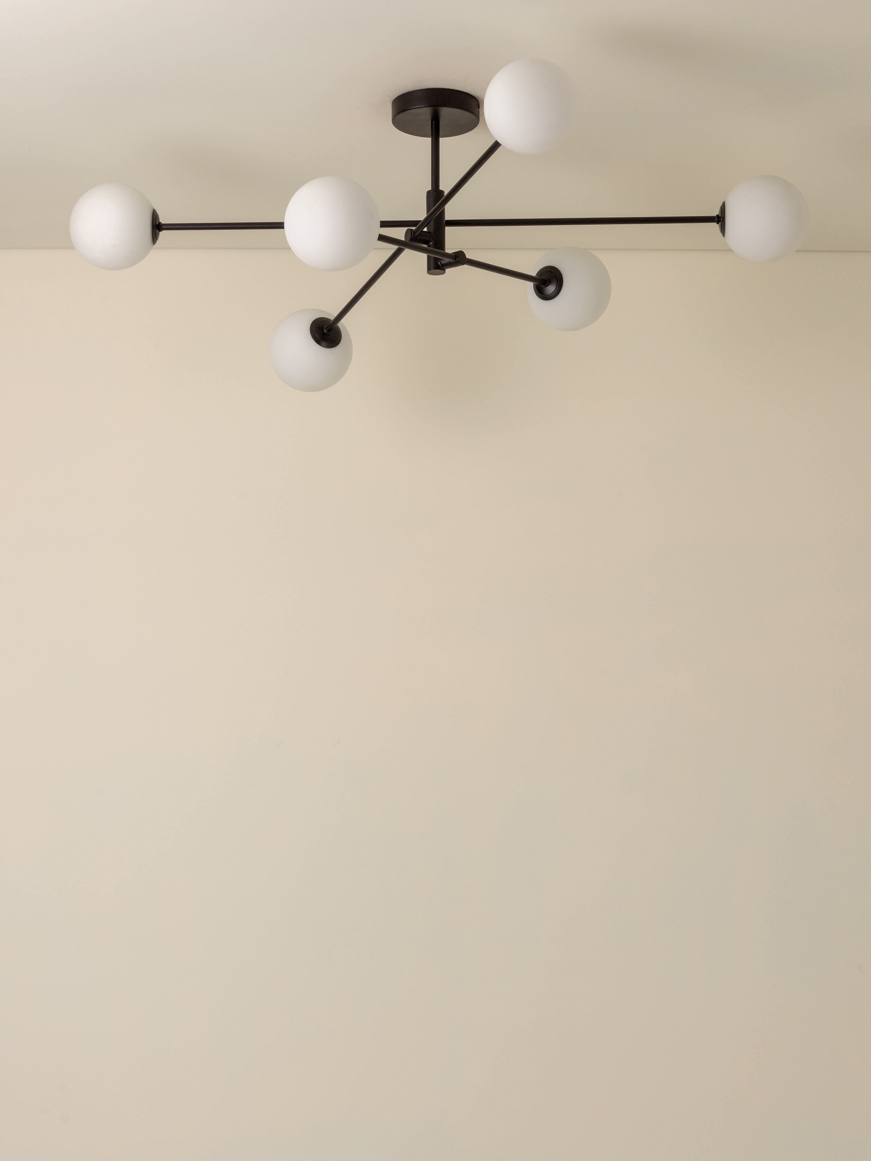 Chelso - 6 light matt black and opal pendant | Ceiling Light | Lights & Lamps Inc | Modern Affordable Designer Lighting | USA