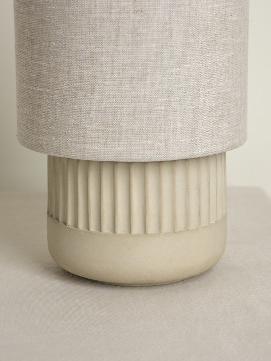 Enza - warm white ribbed concrete table lamp | Table Lamp | Lights & Lamps Inc | Modern Affordable Designer Lighting | USA