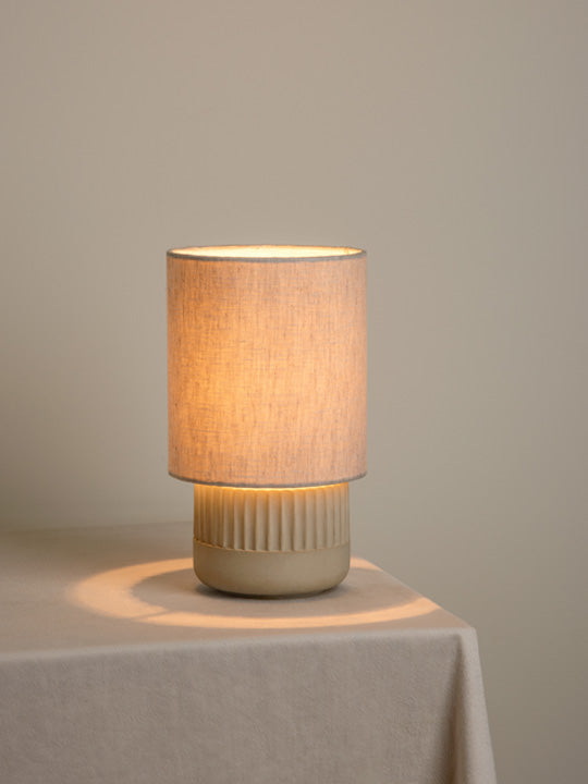 Enza - warm white ribbed concrete table lamp | Table Lamp | Lights & Lamps Inc | Modern Affordable Designer Lighting | USA