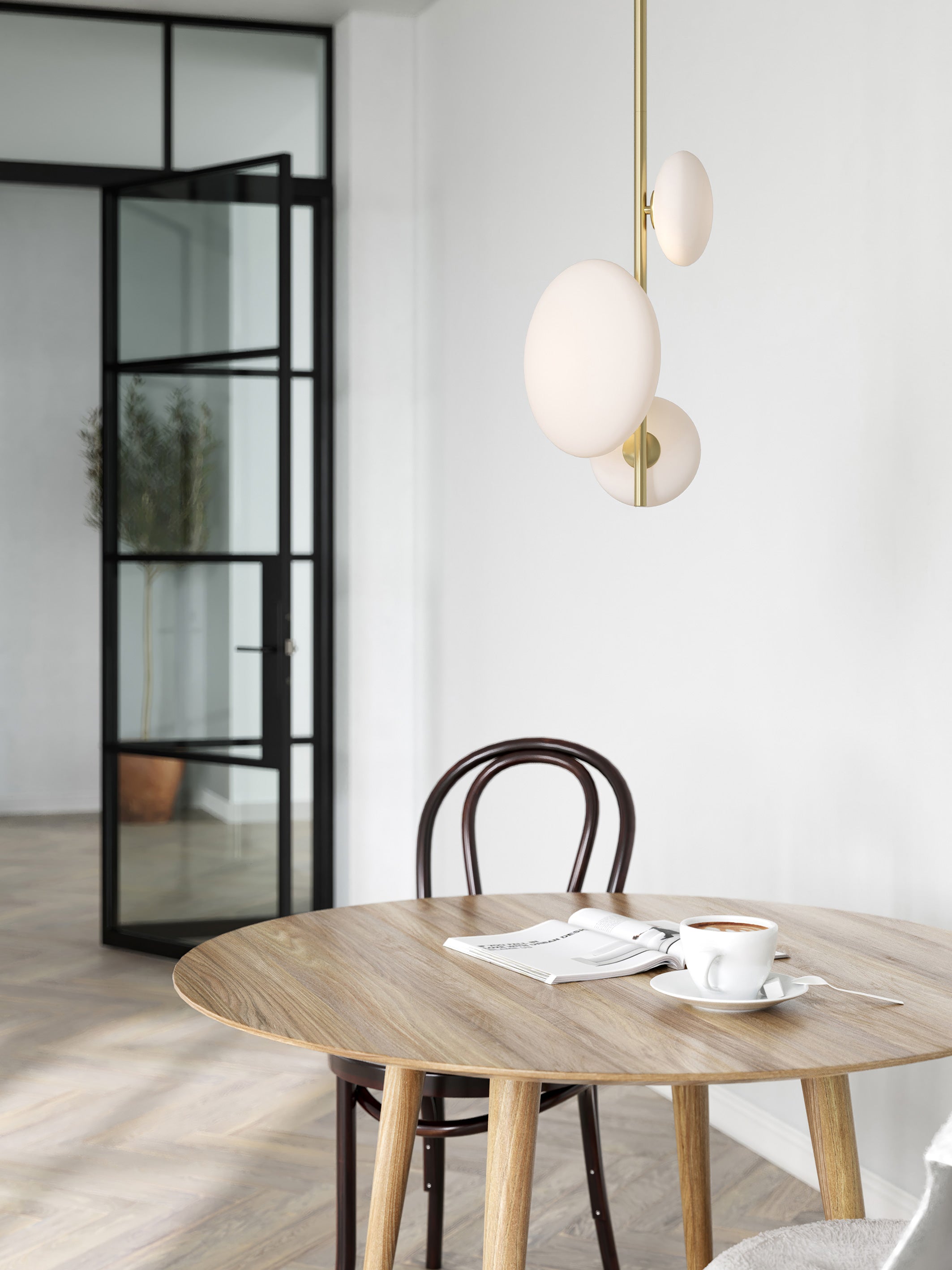 Imperial - 3 light brass and opal pendant | Ceiling Light | Lights & Lamps Inc | Modern Affordable Designer Lighting | USA