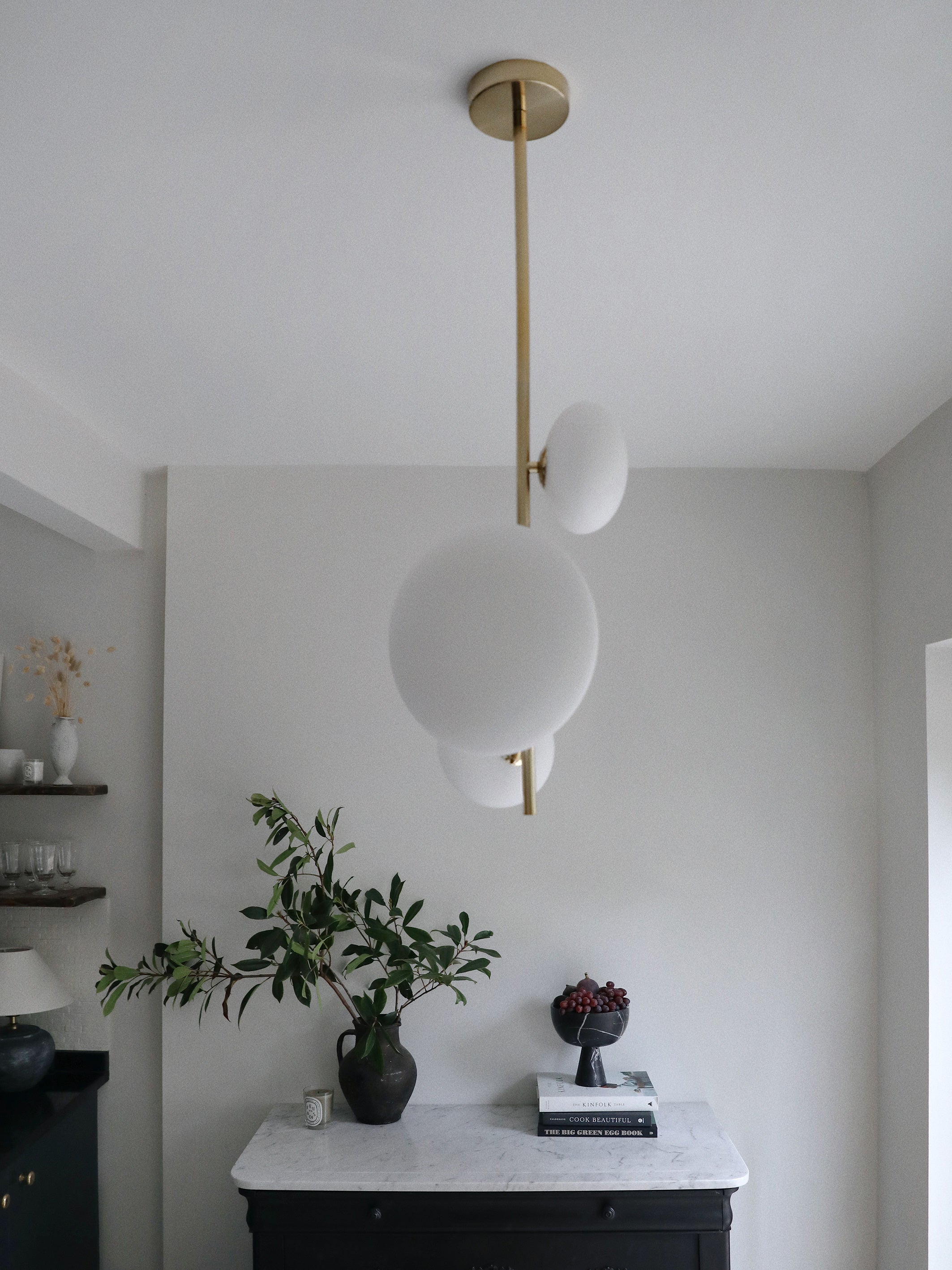 Imperial - 3 light brass and opal pendant | Ceiling Light | Lights & Lamps Inc | Modern Affordable Designer Lighting | USA
