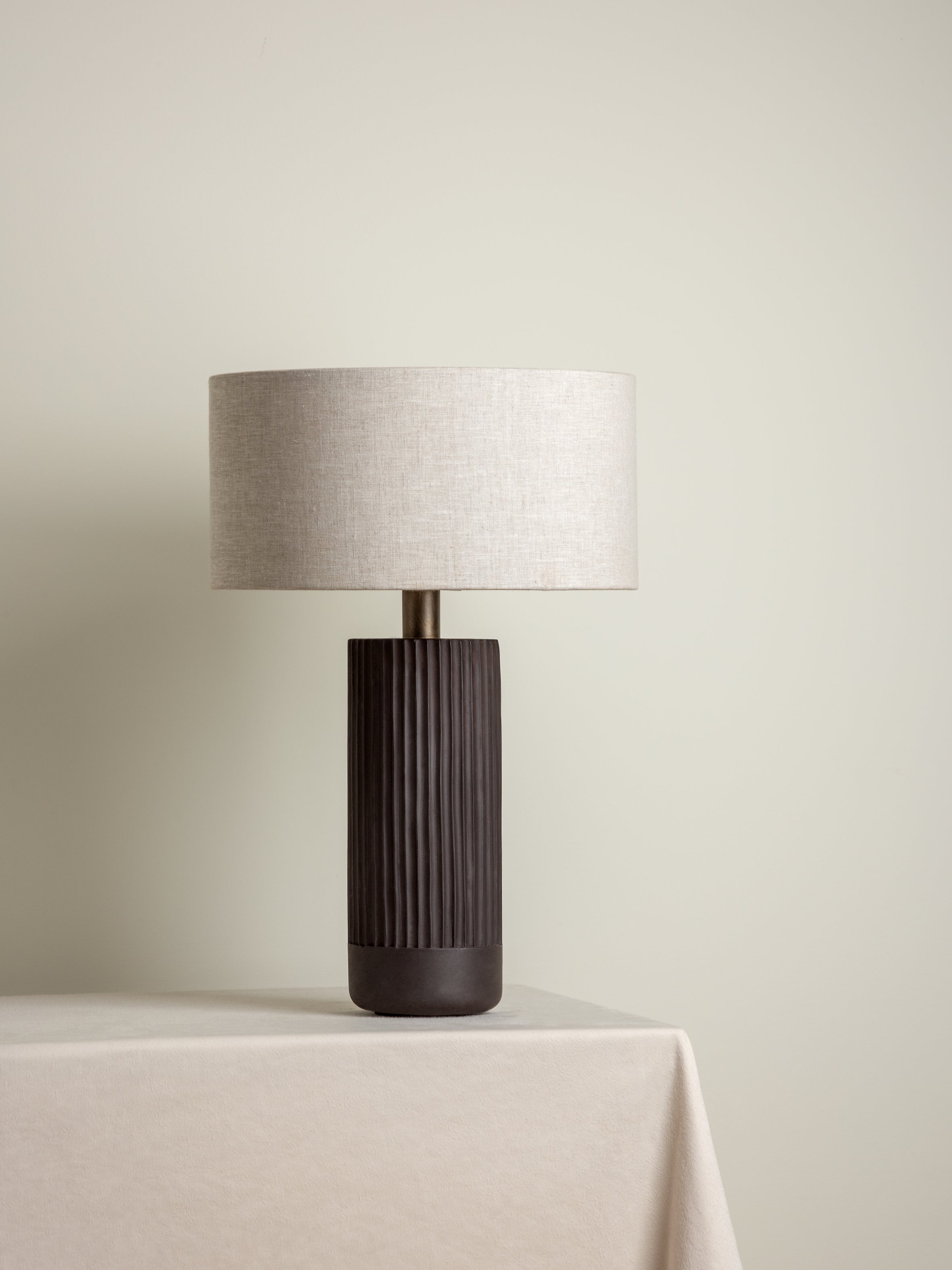 Nitara - chocolate ribbed concrete table lamp | Table Lamp | Lights & Lamps Inc | Modern Affordable Designer Lighting | USA