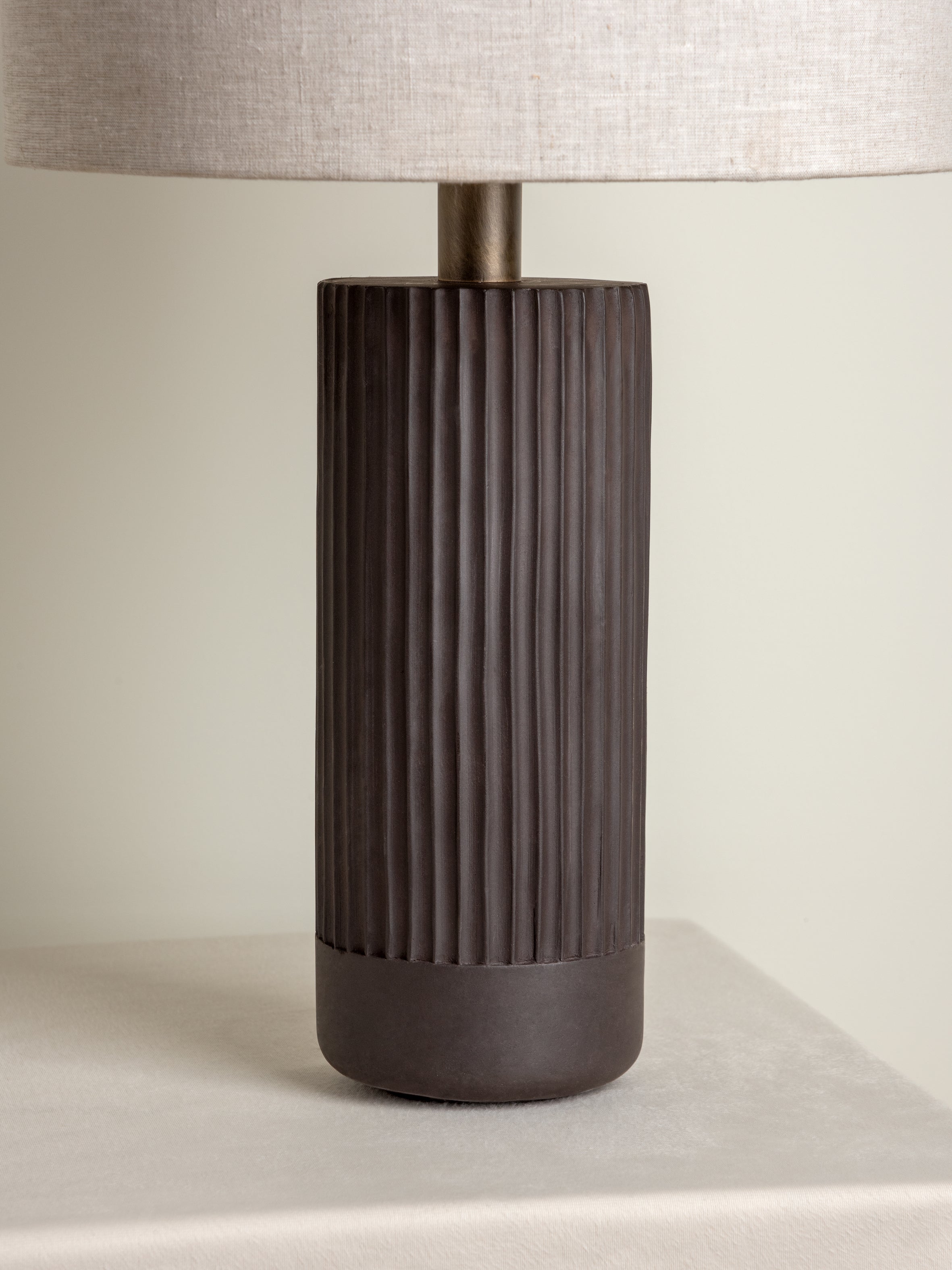 Nitara - chocolate ribbed concrete table lamp | Table Lamp | Lights & Lamps Inc | Modern Affordable Designer Lighting | USA