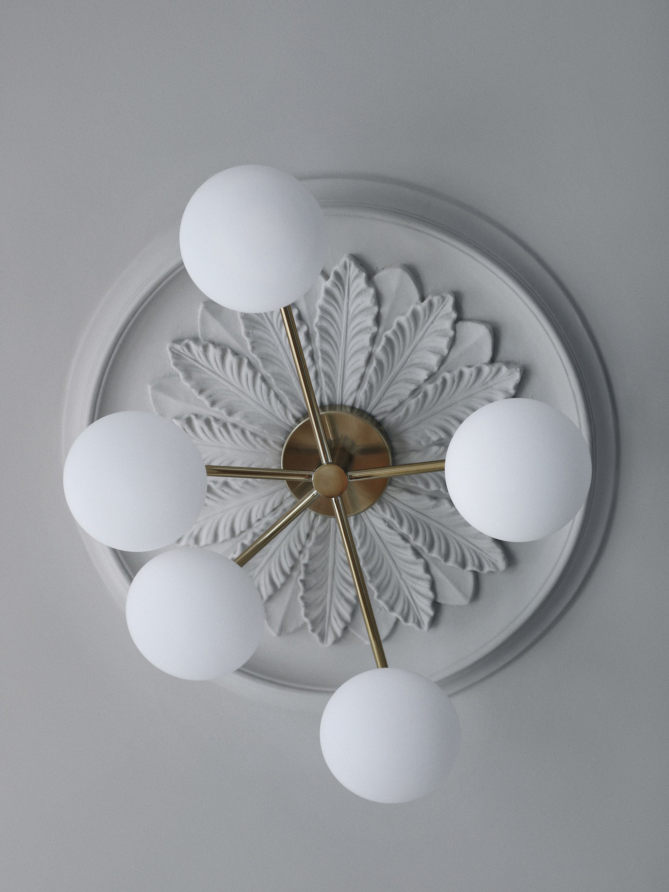 Imperial - 5 light brass and opal flush | Ceiling Light | Lights & Lamps Inc | Modern Affordable Designer Lighting | USA