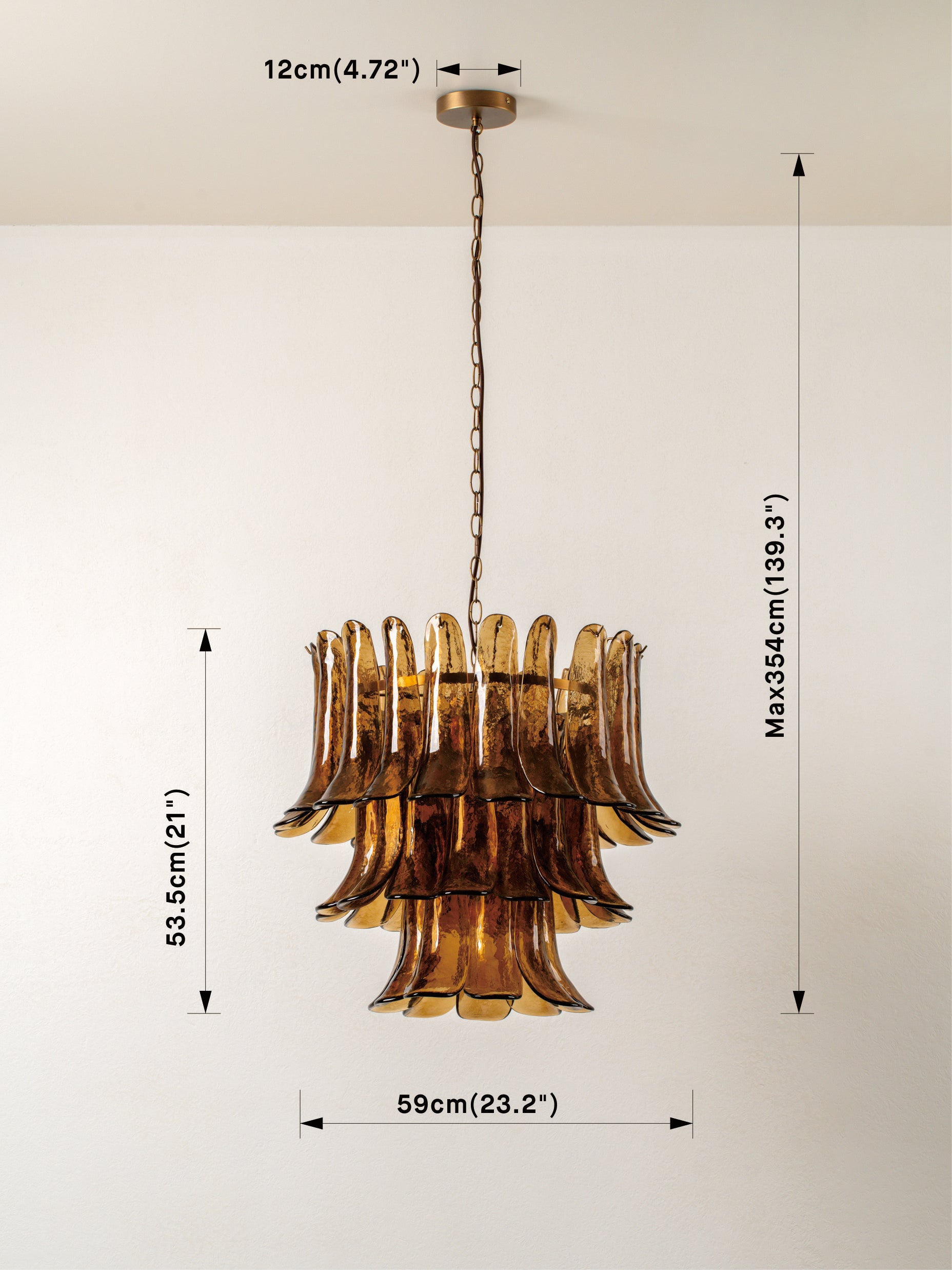 Lonso - 4 light aged brass and smoked brown glass chandelier | Chandlier | lights & lamps | US | Modern affordable designer lighting 