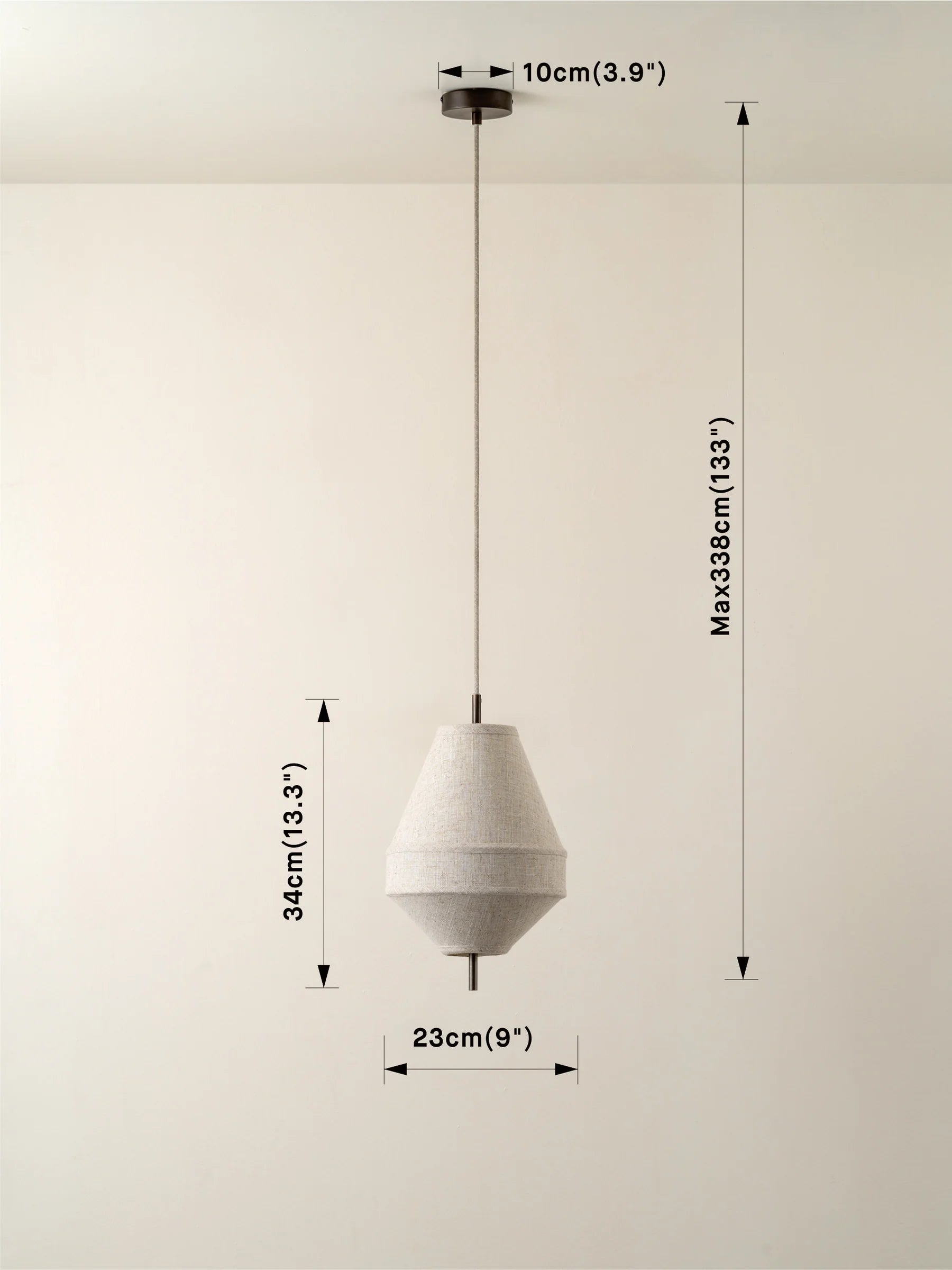 Solara - small aged brass and layered natural linen pendant | Ceiling Light | Lights & Lamps | US | Modern Affordable Designer Lighting