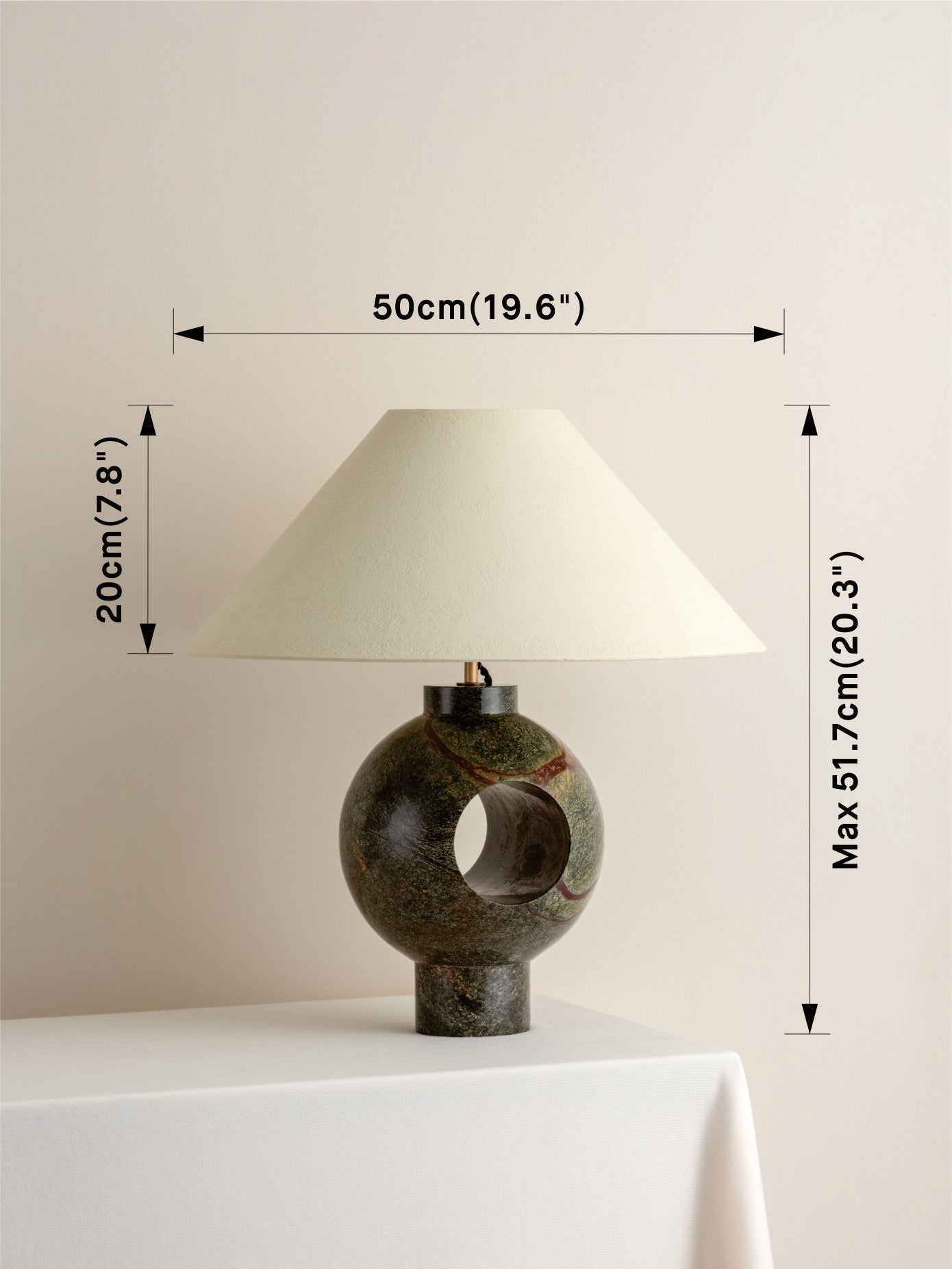 Editions marble lamp with + plaster shade | Table Lamp | Lights & Lamps Inc | Modern Affordable Designer Lighting | USA