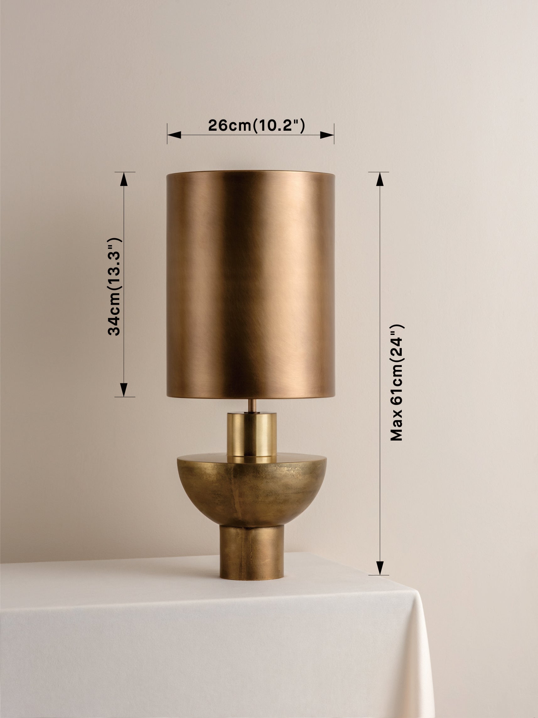 Editions brass lamp with + aged brass shade | Table Lamp | Lights & Lamps Inc | Modern Affordable Designer Lighting | USA