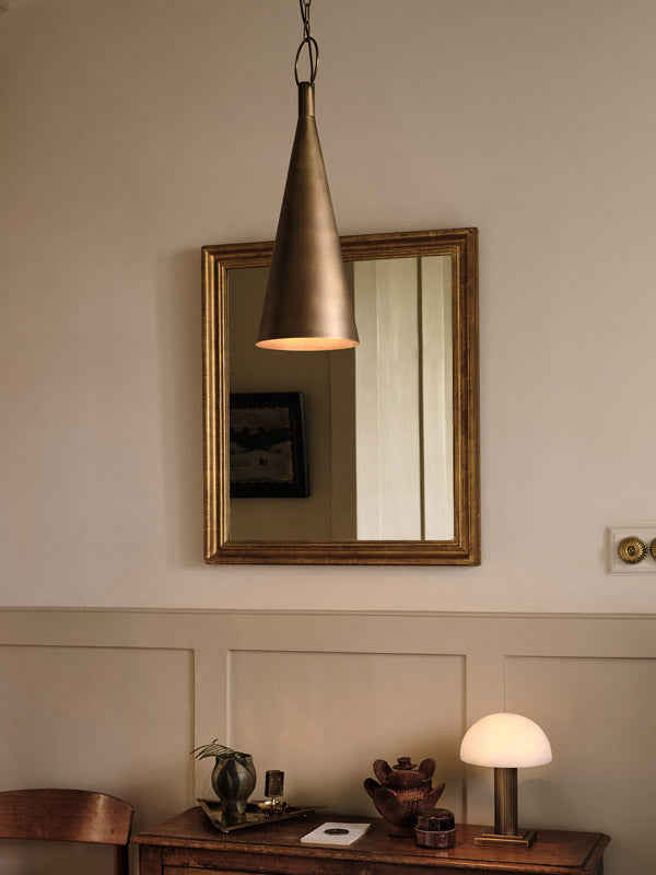 Bladen tall aged brass pendant | Ceiling Light | Lights & Lamps | UK | Modern Affordable Designer Lighting