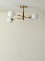 Chelvara - 4 light brass and opal flush | Ceiling Light | lights&lamps | UK | Modern Affordable Designer Lighting