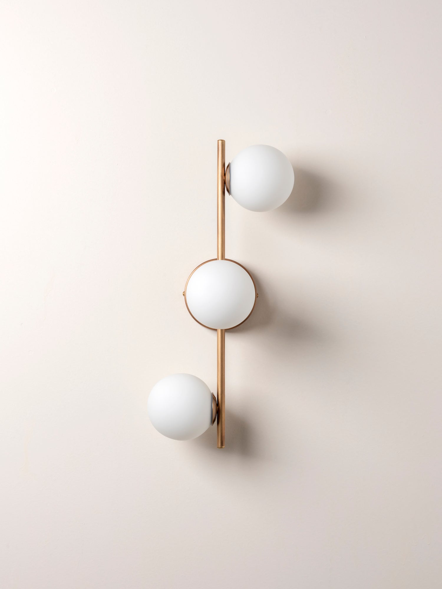 Coro - 3 light aged brass and opal ceiling / wall | Ceiling Light | Lights & Lamps Inc | USA