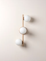 Coro - 3 light aged brass and opal ceiling / wall