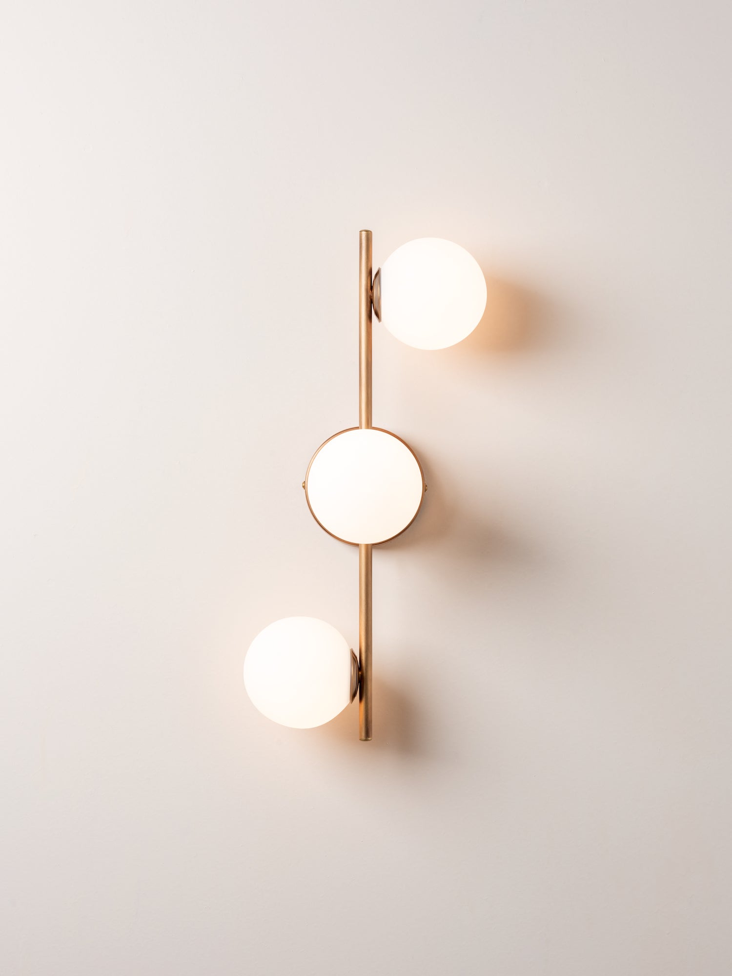 Coro - 3 light aged brass and opal ceiling / wall | Ceiling Light | Lights & Lamps Inc | USA