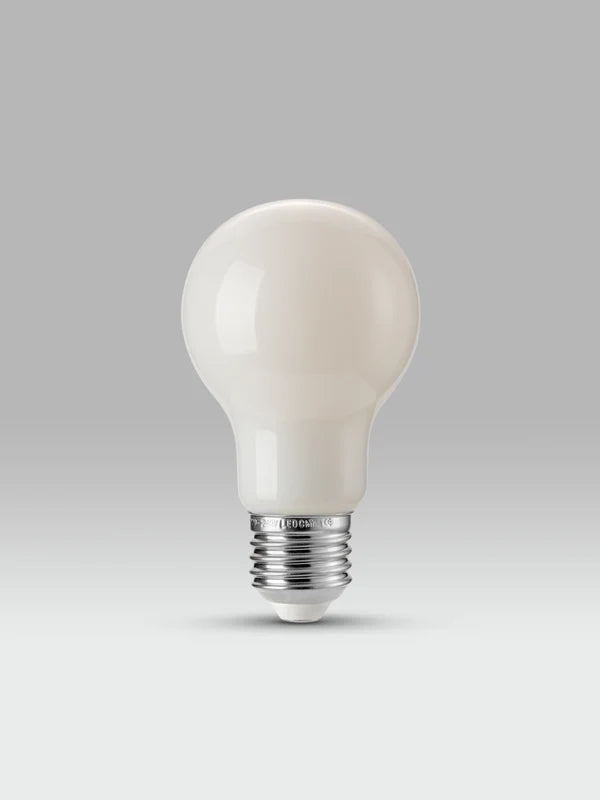 White light bulb on a gray background