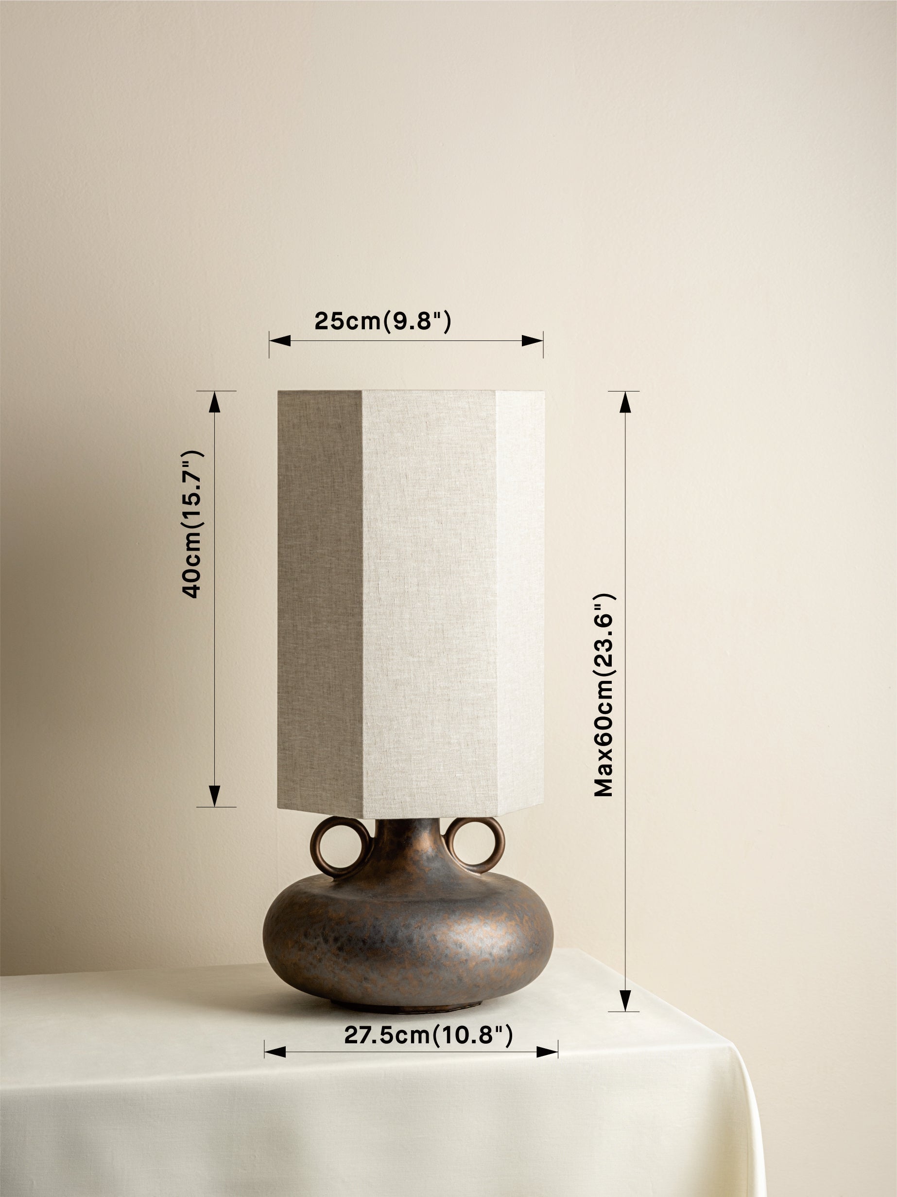 Grove - bronze ceramic and linen table lamp | Table Lamp | Lights & Lamps Inc | Modern Affordable Designer Lighting | USA