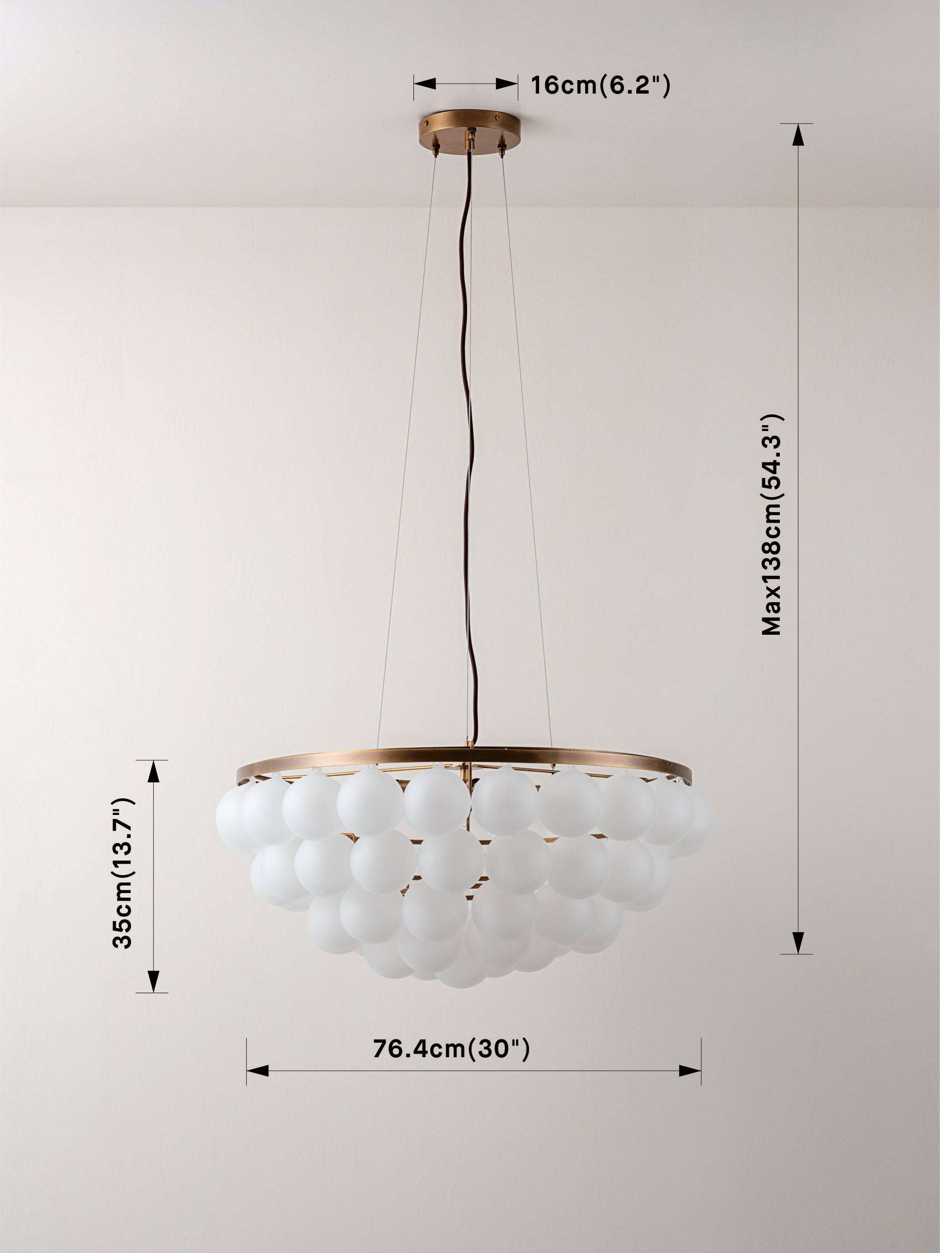 Cloudia - 5 Light large white frosted brass chandelier | Chandelier | lights&lamps | UK | Modern Affordable Designer Lighting