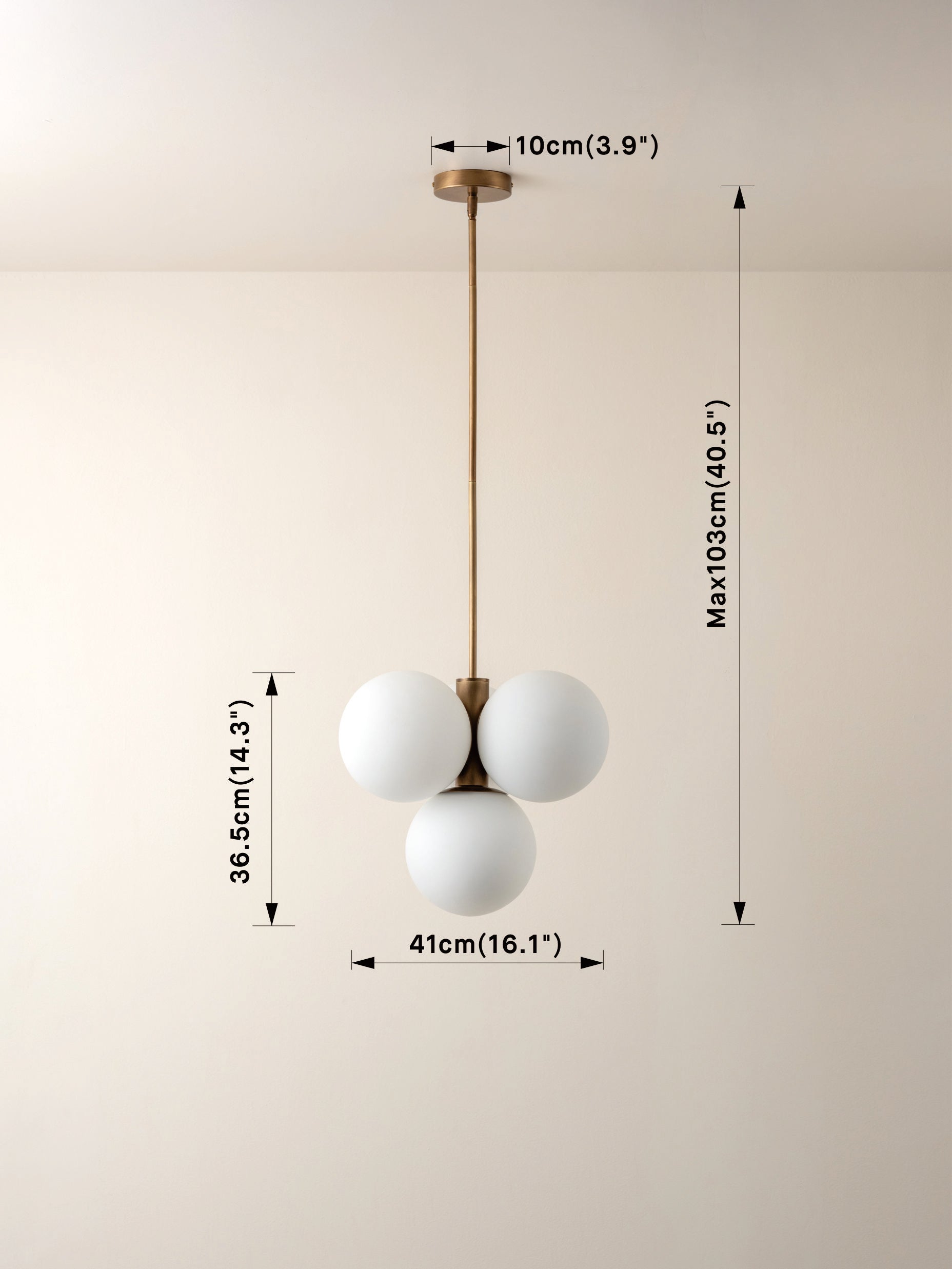 Boule - 4 light brass and opal pendant light | Ceiling Light | Lights & Lamps Inc | Modern Affordable Designer Lighting | USA