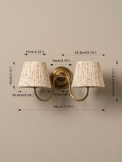 Ashbury double aged brass wall light