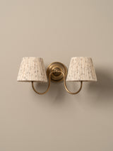 Ashbury double aged brass wall light