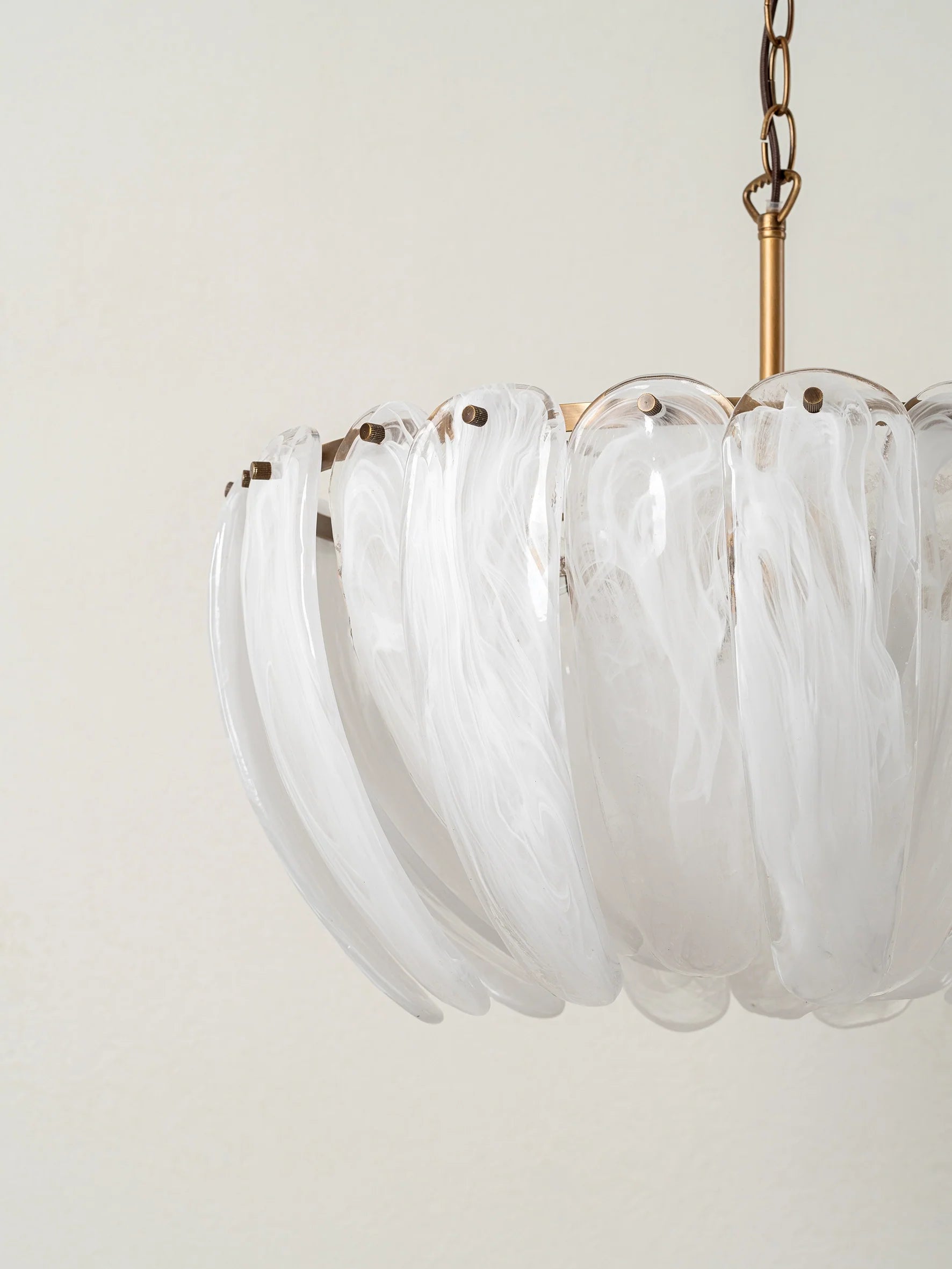 Astera - 4 light alabaster curved glass chandelier | Chandelier | lights&lamps | UK | Modern Affordable Designer Lighting