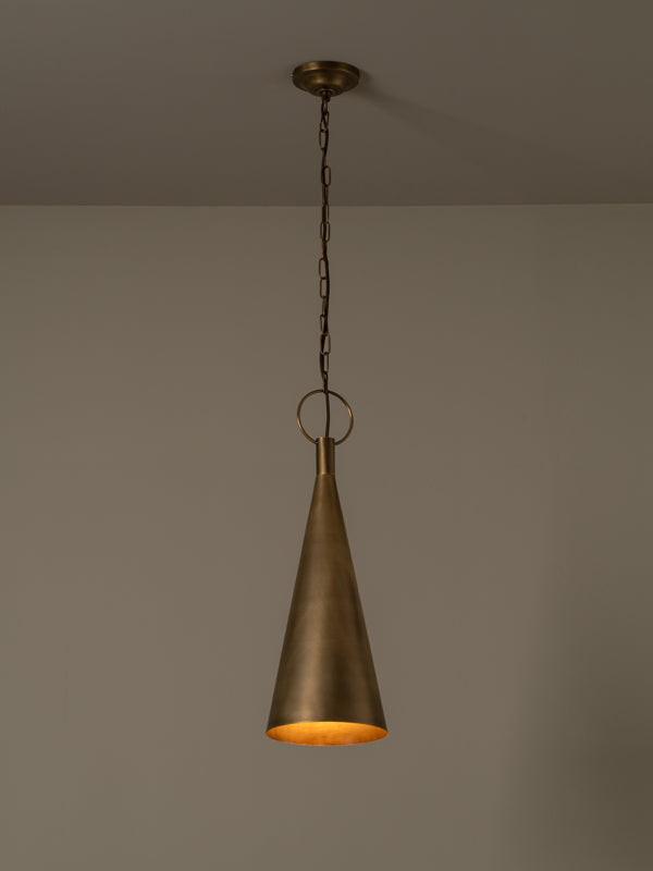 Bladen tall aged brass pendant | Ceiling Light | Lights & Lamps | UK | Modern Affordable Designer Lighting