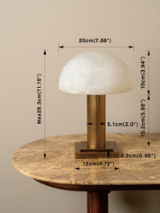 Bollow aged brass table lamp