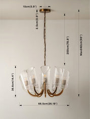 Cannoli - 10 light aged brass and textured glass chandelier | Chandelier | lights&lamps | UK | Modern Affordable Designer Lighting