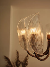 Cannoli - 10 light aged brass and textured glass chandelier | Chandelier | lights&lamps | UK | Modern Affordable Designer Lighting