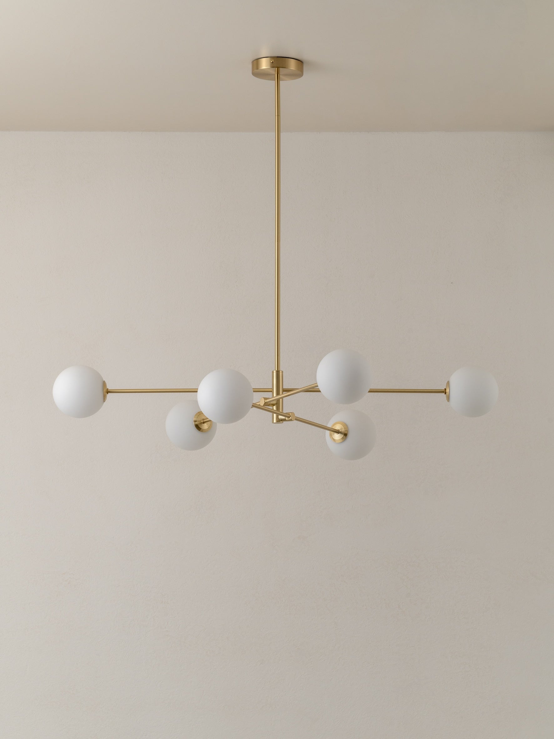 Chelso - 6 light brass and opal pendant | Ceiling Light | Lights &amp; Lamps | USA | Modern Affordable Designer Lighting