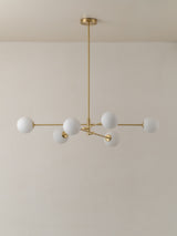 Chelvara - 6 light brass and opal pendant