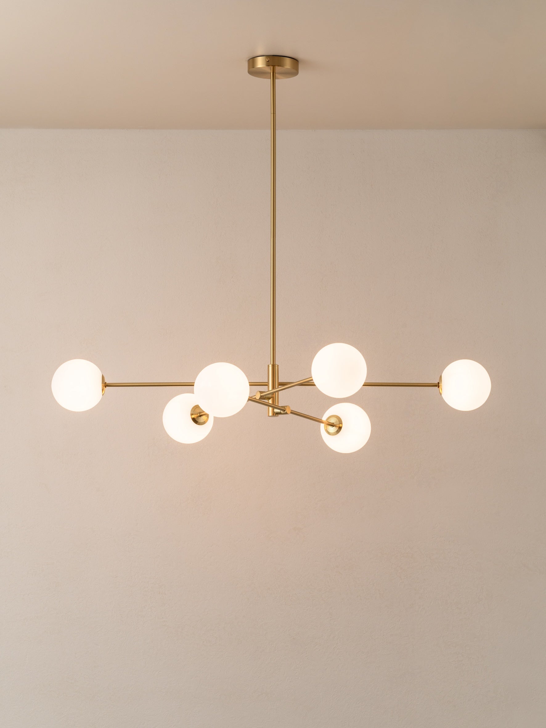 Chelso - 6 light brass and opal pendant | Ceiling Light | Lights & Lamps | USA | Modern Affordable Designer Lighting
