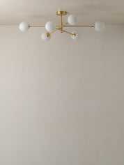 Chelso - 6 light brass and opal pendant | Ceiling Light | Lights & Lamps | USA | Modern Affordable Designer Lighting