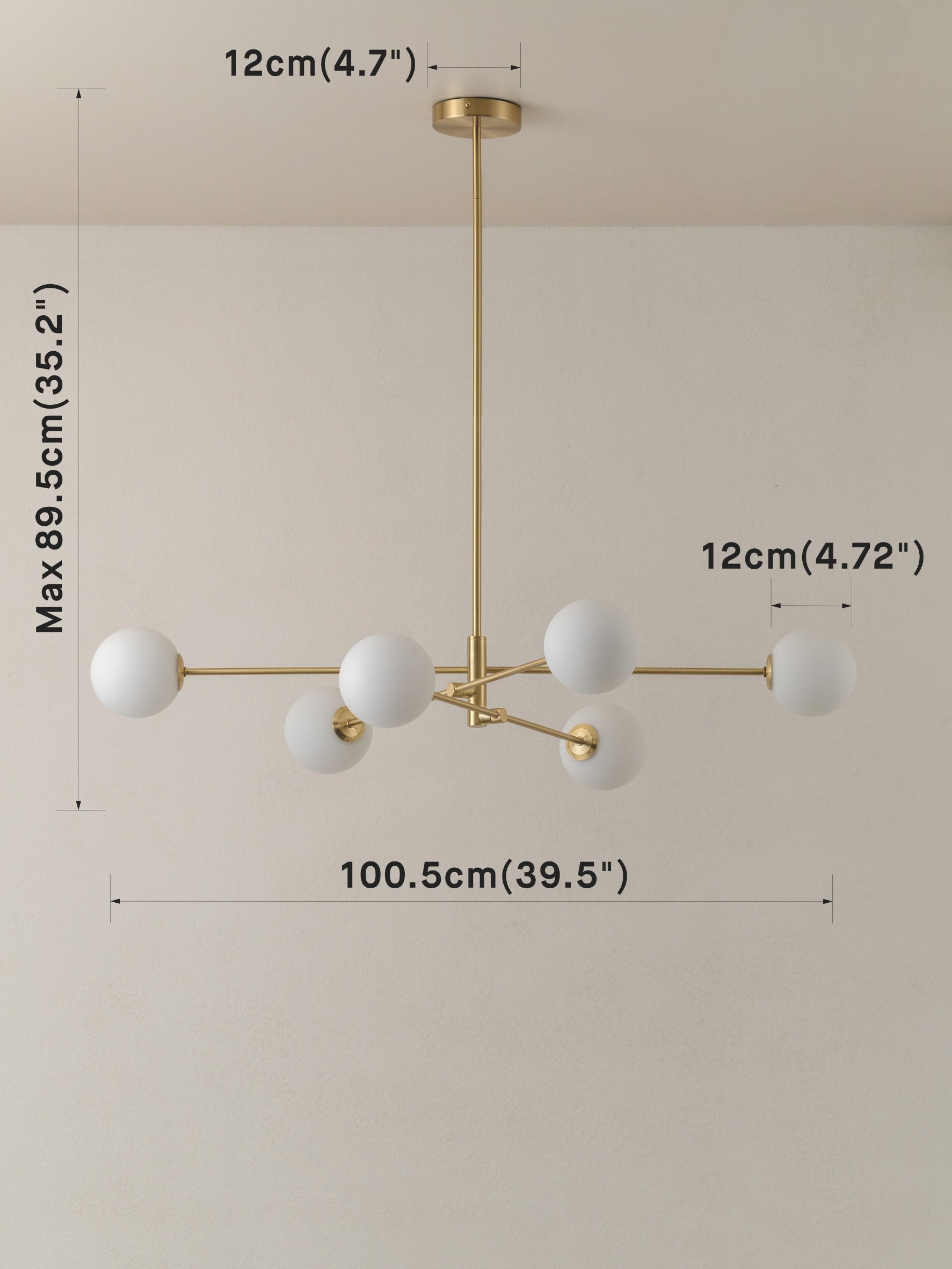 Chelso - 6 light brass and opal pendant | Ceiling Light | Lights & Lamps | USA | Modern Affordable Designer Lighting