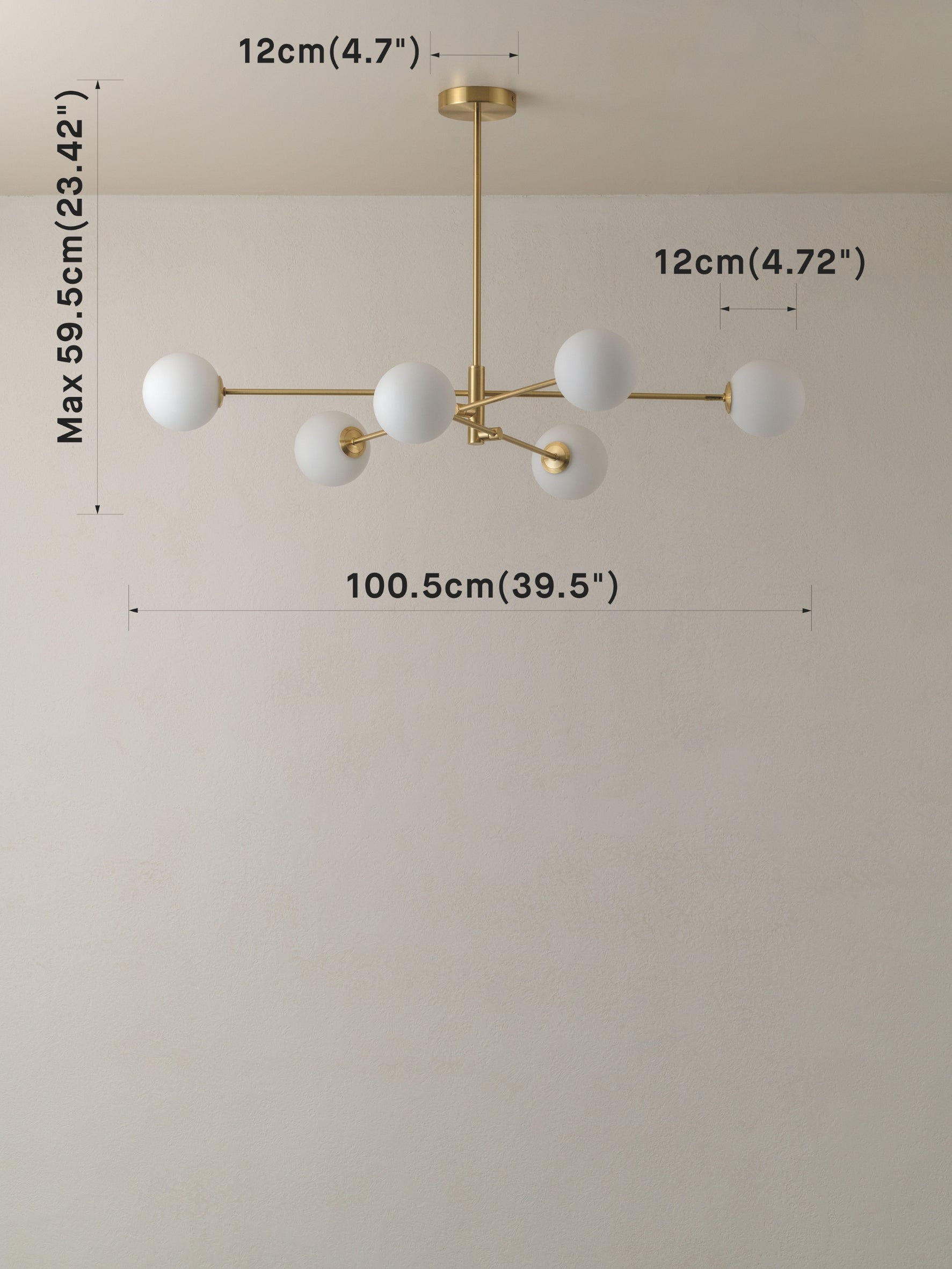 Chelso - 6 light brass and opal pendant | Ceiling Light | Lights & Lamps | USA | Modern Affordable Designer Lighting