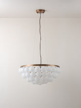 Cloudia - 5 Light large white frosted brass chandelier