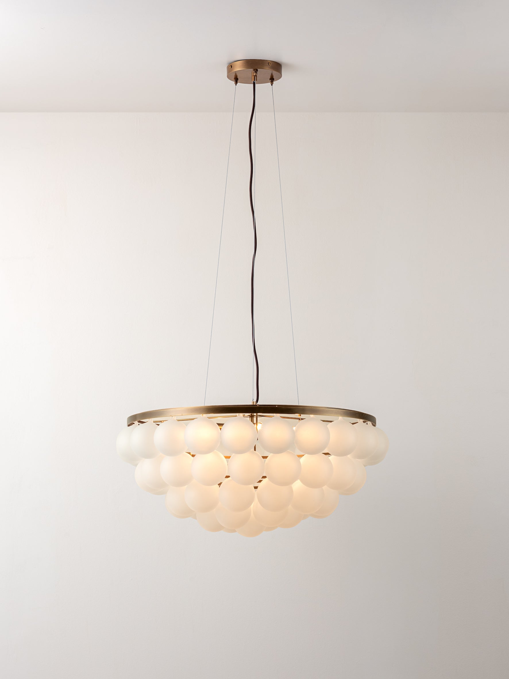 Cloudia - 5 Light large white frosted brass chandelier | Chandelier | Lights & Lamps Inc | USA