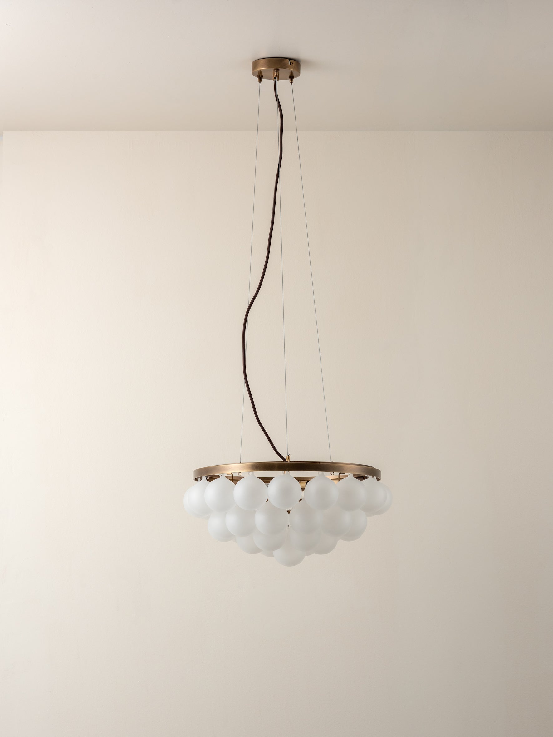 Cloudia - 3 Light small white frosted brass chandelier | Chandelier | Lights & Lamps Inc | USA