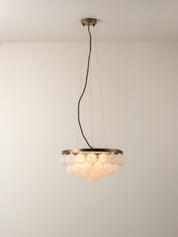 Cloudia - 3 Light small white frosted brass chandelier | Chandelier | Lights & Lamps Inc | Modern Affordable Designer Lighting | USA