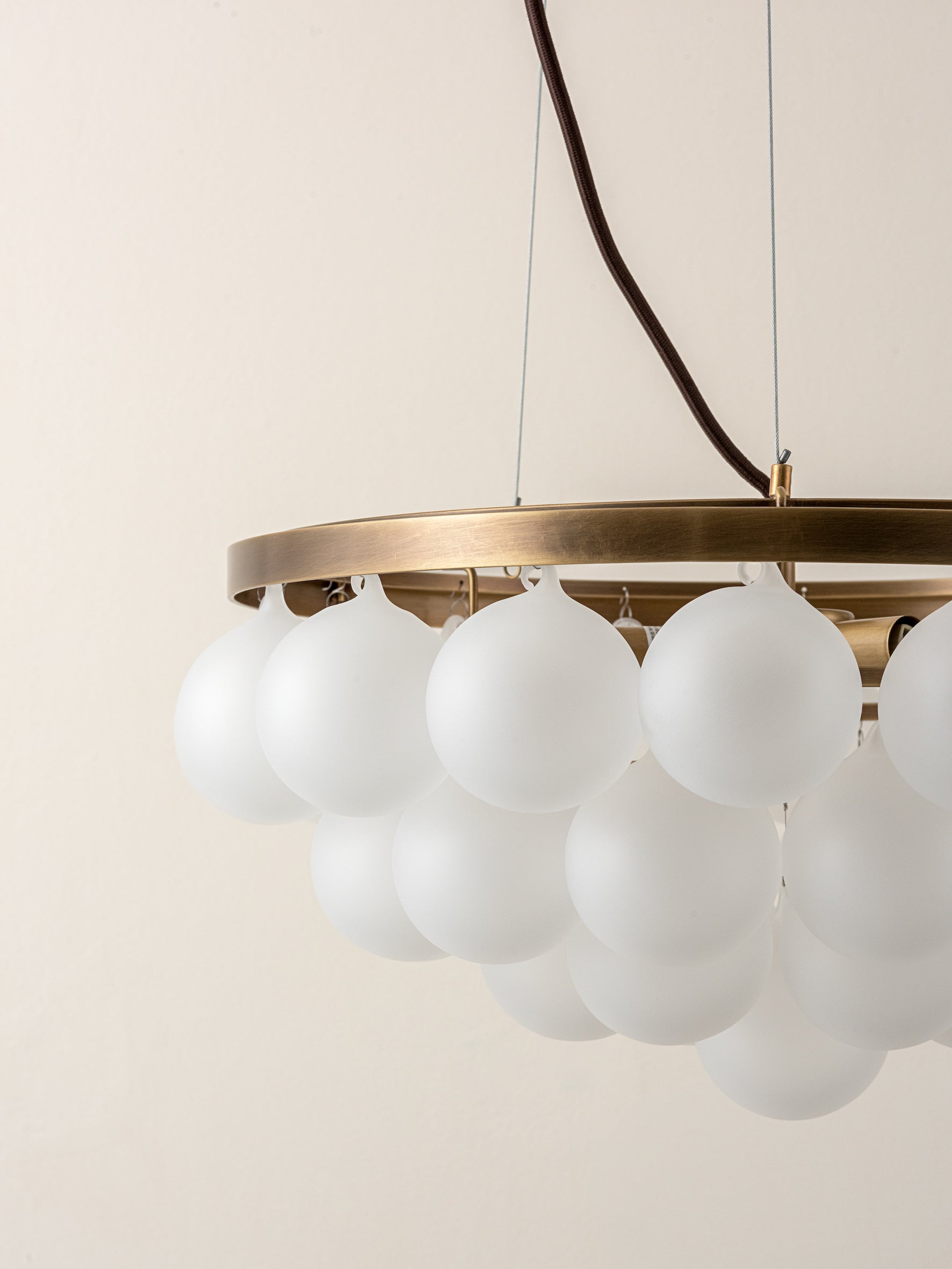 Cloudia - 3 Light small white frosted brass chandelier | Chandelier | Lights & Lamps Inc | USA