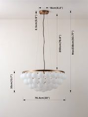 Cloudia - 3 light small white frosted brass chandelier | Chandelier | lights&lamps | UK | Modern Affordable Designer Lighting