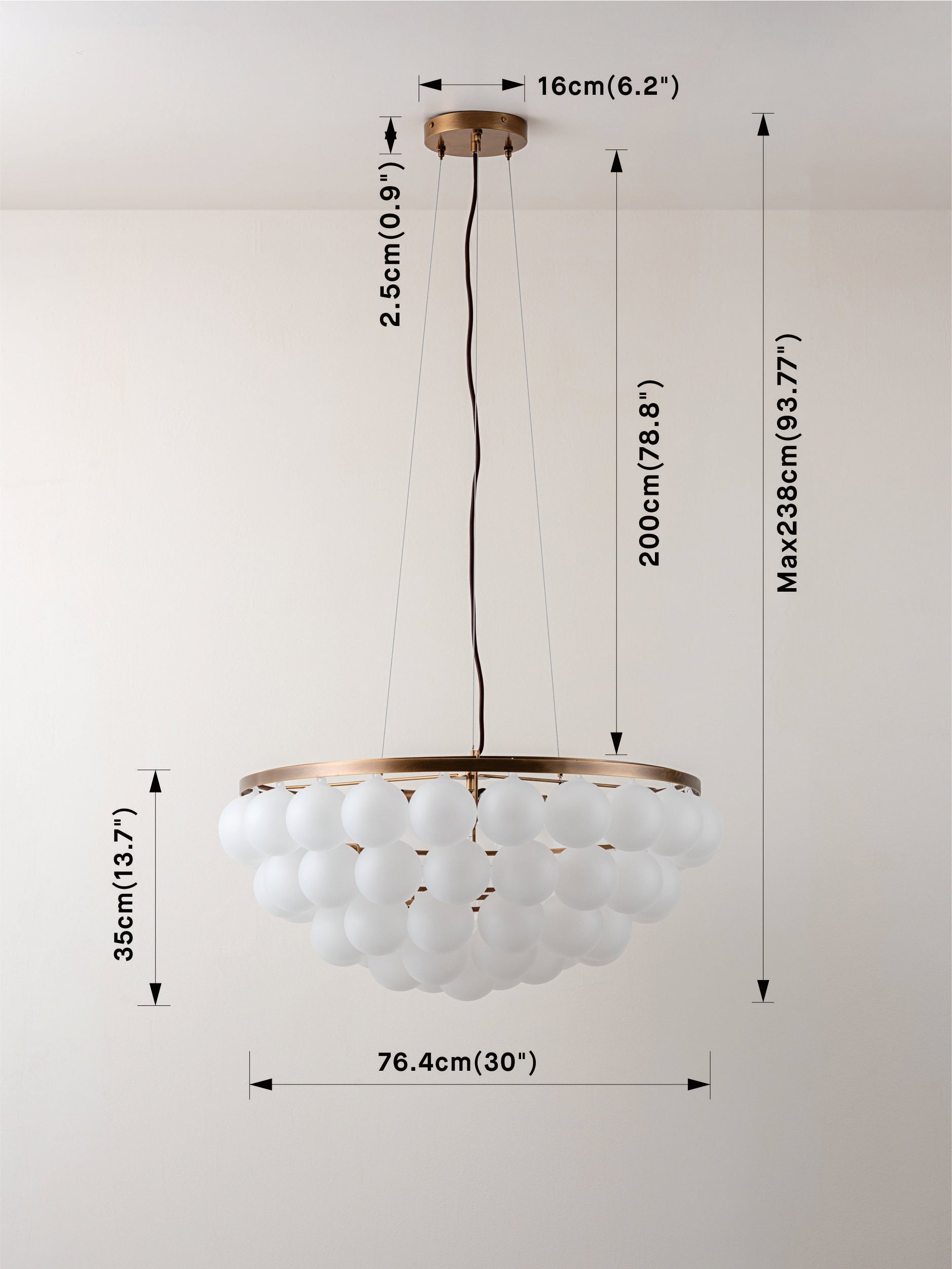 Cloudia - 3 light small white frosted brass chandelier | Chandelier | lights&lamps | UK | Modern Affordable Designer Lighting