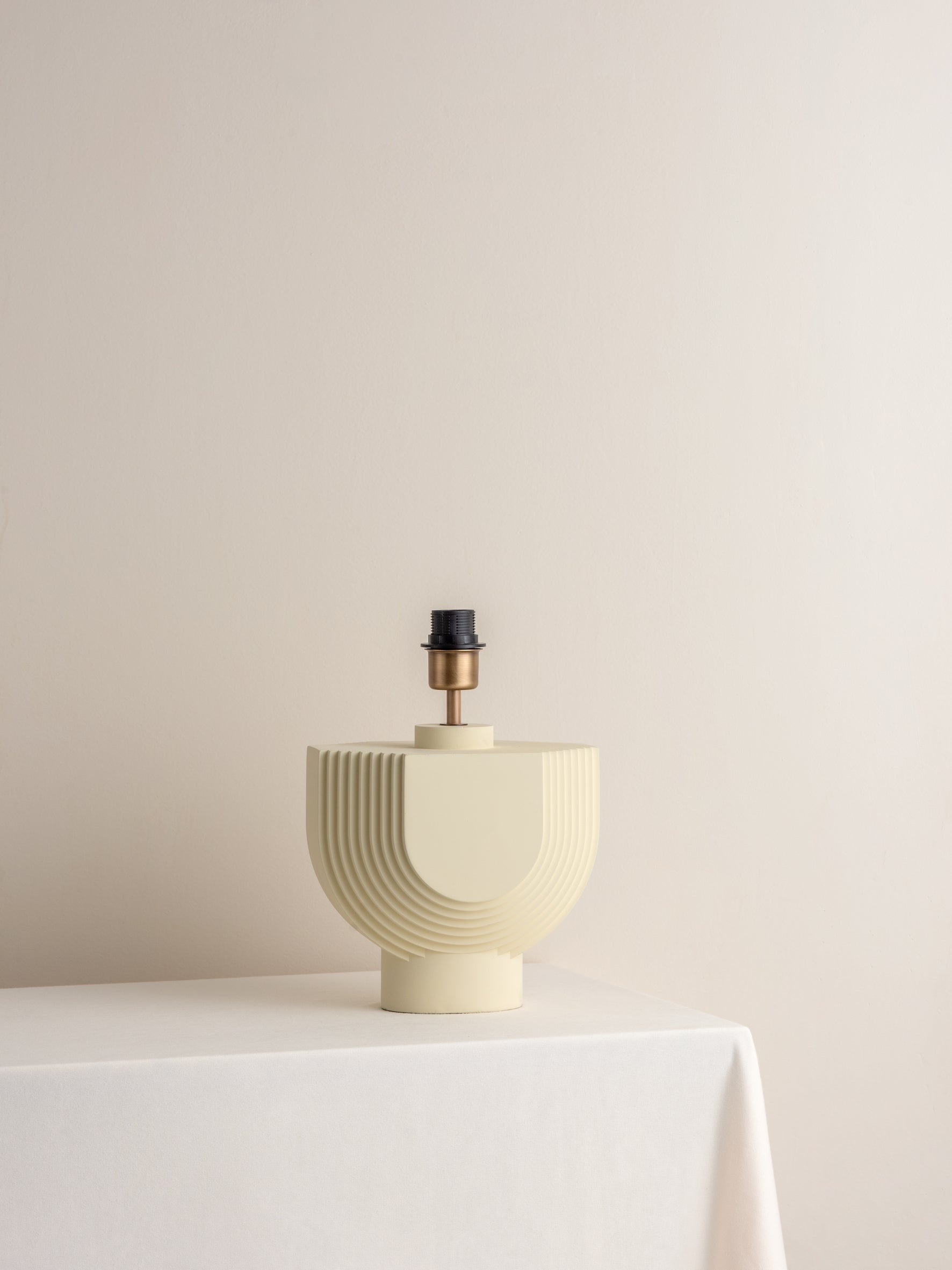 Editions concrete lamp with + aged brass shade | Table Lamp | Lights & Lamps Inc | Modern Affordable Designer Lighting | USA