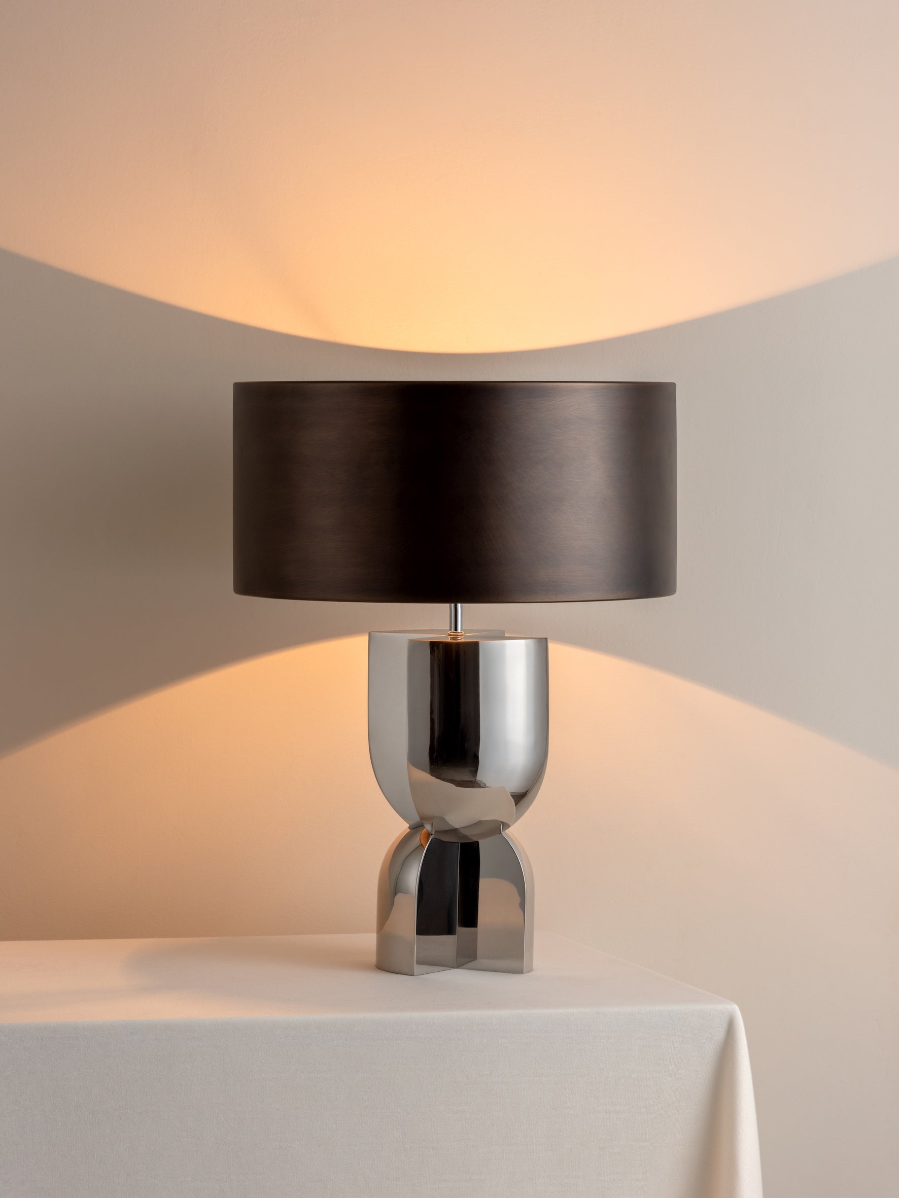 Editions chrome lamp with + bronze shade | Table Lamp | Lights & Lamps Inc | Modern Affordable Designer Lighting | USA
