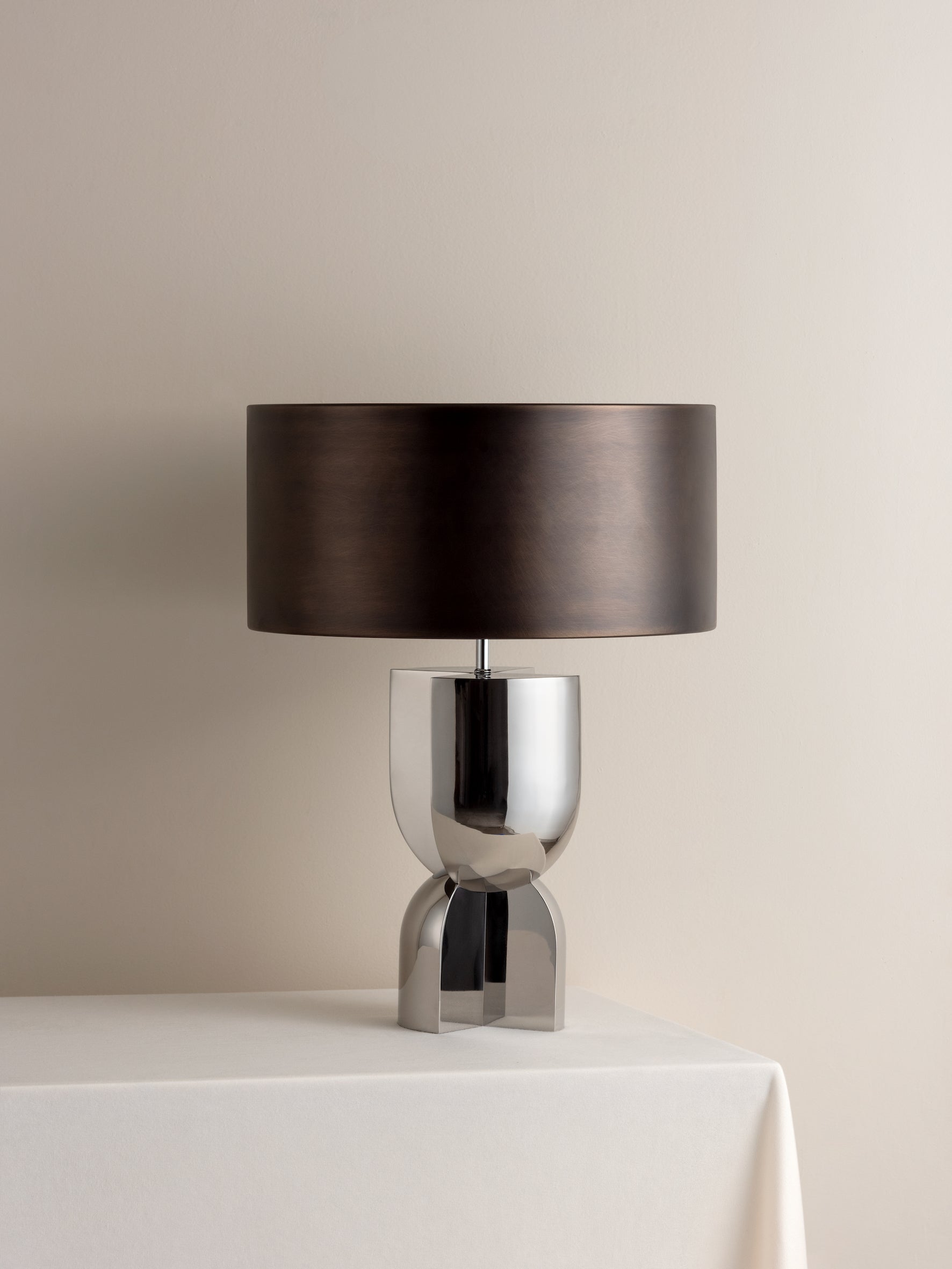 Editions chrome lamp with + bronze shade | Table Lamp | Lights & Lamps Inc | Modern Affordable Designer Lighting | USA